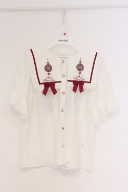 画像1: Amavel / Magical Tarotフリルブラウス F シロ×ピンク O-26-03-21-1049-CA-BL-OW-OS