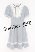 Secret Honey / ヨークバイカラーフリル半袖ワンピース 2 ブルー O-26-03-21-1052-CA-OP-OW-OS