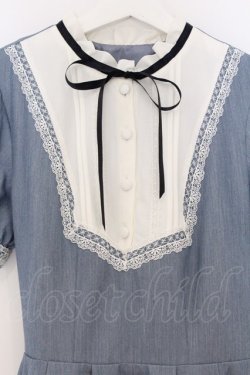 画像2: Secret Honey / ヨークバイカラーフリル半袖ワンピース 2 ブルー O-26-03-21-1052-CA-OP-OW-OS