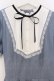 画像2: Secret Honey / ヨークバイカラーフリル半袖ワンピース 2 ブルー O-26-03-21-1052-CA-OP-OW-OS (2)