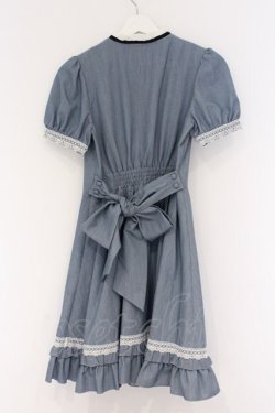 画像3: Secret Honey / ヨークバイカラーフリル半袖ワンピース 2 ブルー O-26-03-21-1052-CA-OP-OW-OS