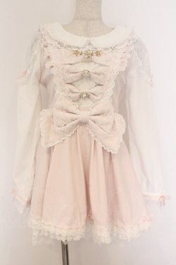 画像1: LIZ LISA / トリプルリボンフリルセットアップ 0 ピンク O-26-03-21-1005-LO-OP-OW-OS