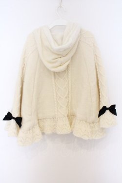 画像3: axes femme POETIQUE / ハート編柄裏ボアニットケープ M オフシロ O-26-03-21-1017-AX-CO-IG-OS