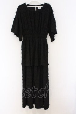 画像1: merry jenny / フレアスリーブワンピース  クロ O-26-03-21-1018-LO-OP-IG-OS