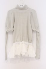 画像1: Fickle Bebe / グリッターペプラムニット 0 シロ O-26-03-21-1019-0-TO-IG-ZT460 (1)