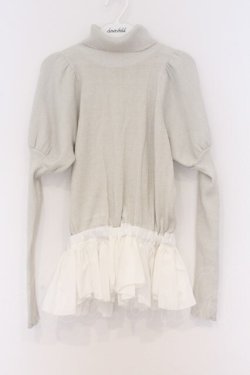 画像1: Fickle Bebe / グリッターペプラムニット 0 シロ O-26-03-21-1019-0-TO-IG-OS