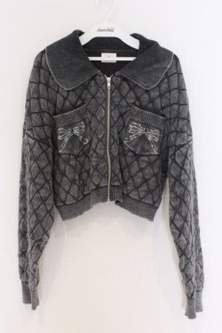 画像1: merry jenny / ストーンウォッシュニットカーディガン  グレー O-26-03-21-1020-LO-TO-IG-OS