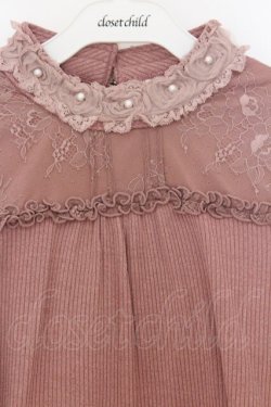 画像2: axes femme / チュールローズレース切替プルオーバー F ピンク O-26-03-21-1021-AX-TO-IG-OS