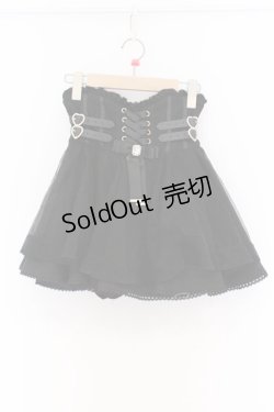 画像1: LIZ LISA / レースアップコルセットライクスカパン 0 クロ O-26-03-21-1026-LO-PA-OW-OS