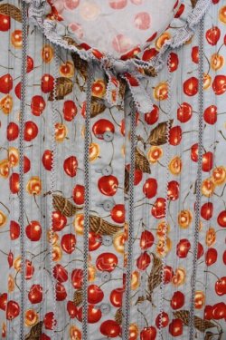 画像2: PINK HOUSE / チェリー半袖ワンピース  ブルー O-26-03-21-006-LO-OP-OW-OS