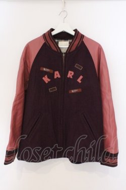 画像1: Karl Helmut / メルトン×ラムレザー切り替えブルゾン  バーガンディ O-26-03-21-062-EL-JA-IG-OS