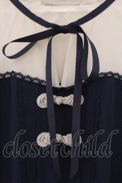 画像2: axes femme POETIQUE / チュールデザインチャイナワンピース  ネイビー×オフシロ O-26-03-21-063-AX-OP-IG-OS