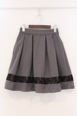 画像1: axes femme / レース切替タックキュロット M グレー×クロ O-26-03-21-066-AX-PA-IG-ZT314 (1)