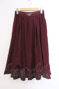 画像1: axes femme / 裾切替タックスカート F ワイン O-26-03-21-068-AX-SK-IG-OS