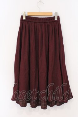 画像3: axes femme / 裾切替タックスカート F ワイン O-26-03-21-068-AX-SK-IG-OS