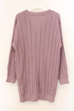 画像3: axes femme / 桜刺繍ロングニットカーデ M ピンク O-26-03-21-069-AX-TO-IG-OS