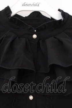 画像2: axes femme / ジャボ風フリルブラウス  クロ O-26-03-21-070-AX-BL-IG-OS