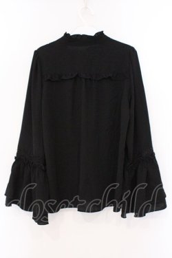 画像4: axes femme / ジャボ風フリルブラウス  クロ O-26-03-21-070-AX-BL-IG-OS