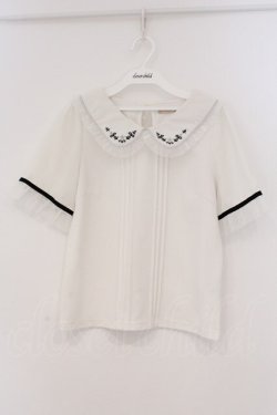 画像1: axes femme POETIQUE / 月チャーム付きブラウス風トップス M オフシロ O-26-03-21-073-AX-TO-IG-OS