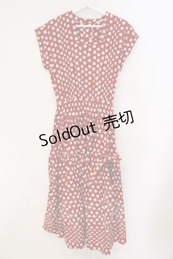 画像1: WONDERFUL WORLD / ハート柄ノースリーブワンピース  アカ O-26-03-21-007-LO-OP-IG-OS