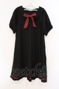 axes femme / リボン付セーラーワンピース  クロ×アカ O-26-03-21-077-AX-OP-IG-OS