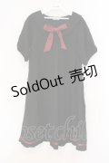 axes femme / リボン付セーラーワンピース  クロ×アカ O-26-03-21-077-AX-OP-IG-OS