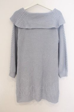 画像3: axes femme / Ｗ編み上げニットチュニック  サックス O-26-03-21-078-AX-OP-IG-OS