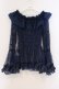 画像1: ATELIER PIERROT / Shirring Princess Sleeve Blouse-Lace-  ネイビー O-26-03-21-086-EL-BL-IG-OS (1)