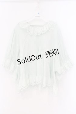 画像1: PINK HOUSE / スカラップレース使いブラウス【お直しあり】  ミント O-26-03-21-008-LO-BL-IG-OS