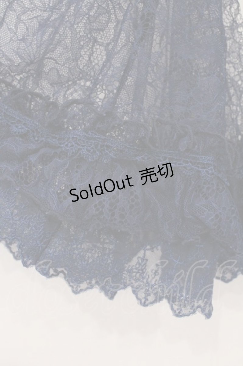 画像3: ATELIER PIERROT / Shirring Princess Sleeve Blouse-Lace-  ネイビー O-26-03-21-086-EL-BL-IG-OS (3)