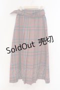 MILK / TEDDY CHECK ロングスカート  ピンク×ブラウン O-26-03-21-091-ML-SK-OW-OS