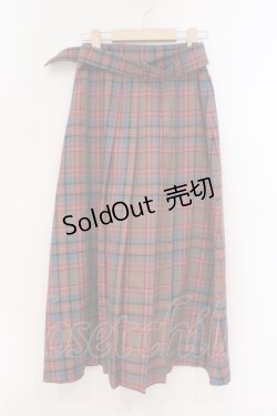 画像1: MILK / TEDDY CHECK ロングスカート  ピンク×ブラウン O-26-03-21-091-ML-SK-OW-OS