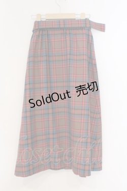 画像3: MILK / TEDDY CHECK ロングスカート  ピンク×ブラウン O-26-03-21-091-ML-SK-OW-OS