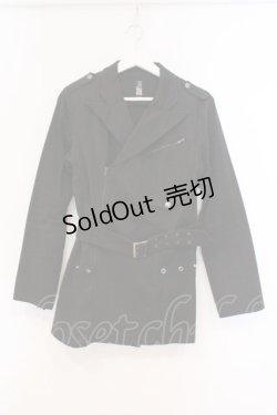 画像1: BPN / スナップ配色ライダースジャケット【※状態難※】 M ブラック O-26-03-21-092-GO-JA-OW-OS