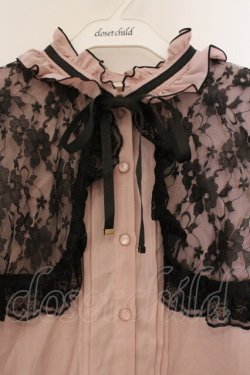 画像2: Secret Honey / レースケープブラウス 2 ピンク×クロ O-26-03-21-094-CA-BL-OW-OS