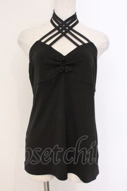 画像1: Qutie Frash / クロスキャミ L ブラック O-26-03-21-095-QU-TO-OW-OS