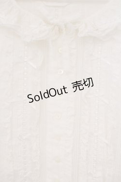 画像2: PINK HOUSE / ローンフリルはしごリボン半袖ブラウス【お直しあり】  シロ O-26-03-21-009-LO-BL-IG-OS