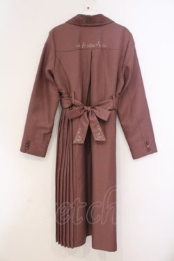 画像3: axes femme / サイドプリーツロングコート L ピンク O-26-03-21-098-AX-CO-IG-OS