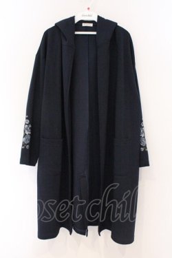 画像1: axes femme / 袖刺繍コーデイガン F ネイビー O-26-03-21-101-AX-TO-IG-OS