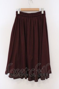 画像3: axes femme / 裾切替タックスカート F ワイン O-26-03-21-104-AX-SK-IG-OS
