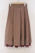 axes femme / チェック柄バッスル風スカート  ベージュ×アカ O-26-03-21-106-AX-SK-IG-OS