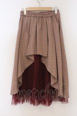 画像3: axes femme / チェック柄バッスル風スカート  ベージュ×アカ O-26-03-21-106-AX-SK-IG-ZT563 (3)