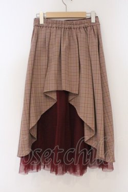 画像3: axes femme / チェック柄バッスル風スカート  ベージュ×アカ O-26-03-21-106-AX-SK-IG-OS