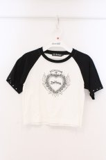画像1: DimMoire / ラインストーンHeartCoreミニT  シロ×クロ O-26-03-21-109-0-TO-IG-OS (1)