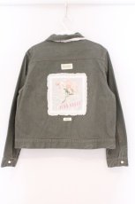 画像3: PINK HOUSE / リューチップとリボン柄デニムジャケット 4(L) グリーン O-26-03-21-112-LO-JA-IG-ZT406 (3)