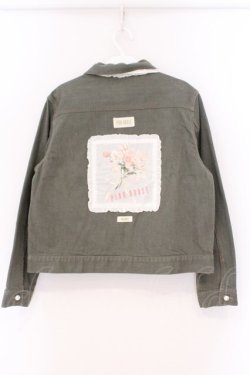 画像3: PINK HOUSE / リューチップとリボン柄デニムジャケット 4(L) グリーン O-26-03-21-112-LO-JA-IG-OS