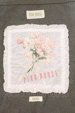 画像4: PINK HOUSE / リューチップとリボン柄デニムジャケット 4(L) グリーン O-26-03-21-112-LO-JA-IG-ZT406 (4)