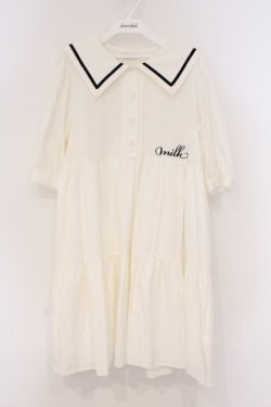 画像1: MILK / Sailorティアードワンピース  シロ O-26-03-21-121-ML-OP-IG-OS