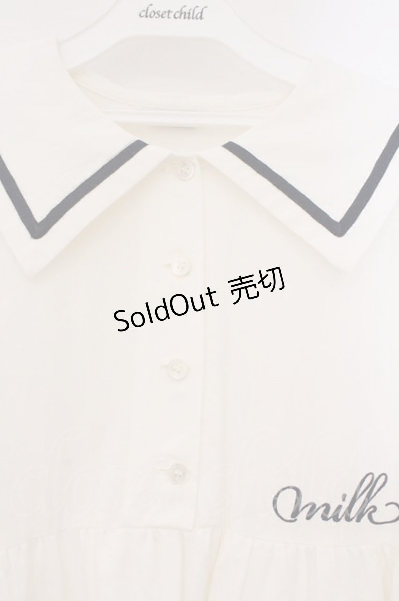 画像2: MILK / Sailorティアードワンピース  シロ O-26-03-21-121-ML-OP-IG-ZT514 (2)