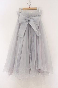 画像1: LA BELLE ETUDE / Odette オーガンジースカート  ミントグレー O-26-03-21-125-GO-SK-IG-OS